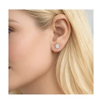 Dloria Elena Oval Moissanite Vermeil Stud Earrings