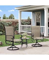 gaomon Set of 6 Swivel Rocking Patio Chairs, High Back Outdoor Deck Seating, All-Weather Textilene, Durable Powder-Coated Metal Frame