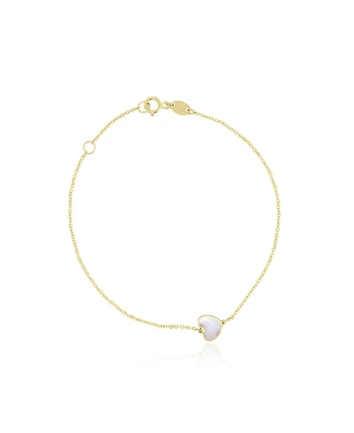 The Lovery Mini Mother of Pearl Single Heart Bracelet 14K Gold