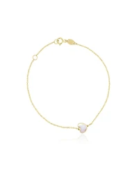 The Lovery Mini Mother of Pearl Single Heart Bracelet 14K Gold