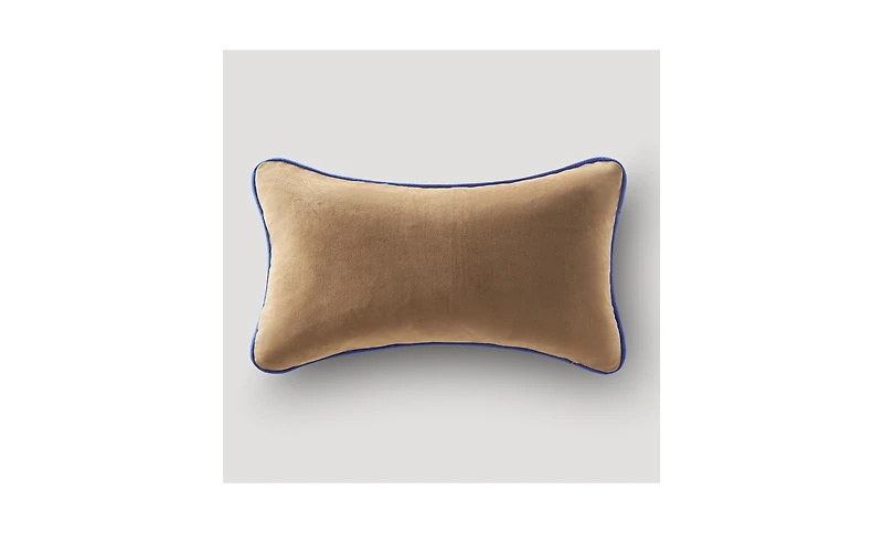 Bronze Tiger Lumbar 12" X 20" - Blue Piping