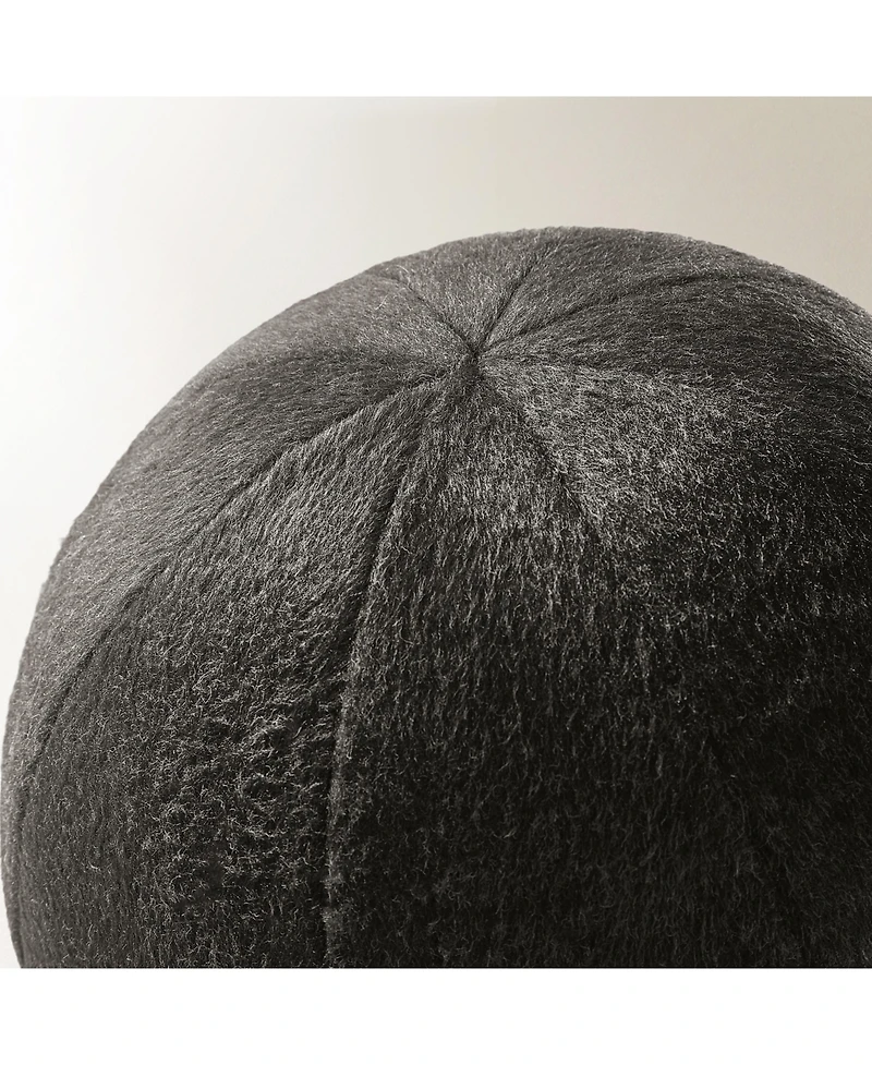 Maeve Felted Wool Ball Pillow 12" - Warm Charcoal