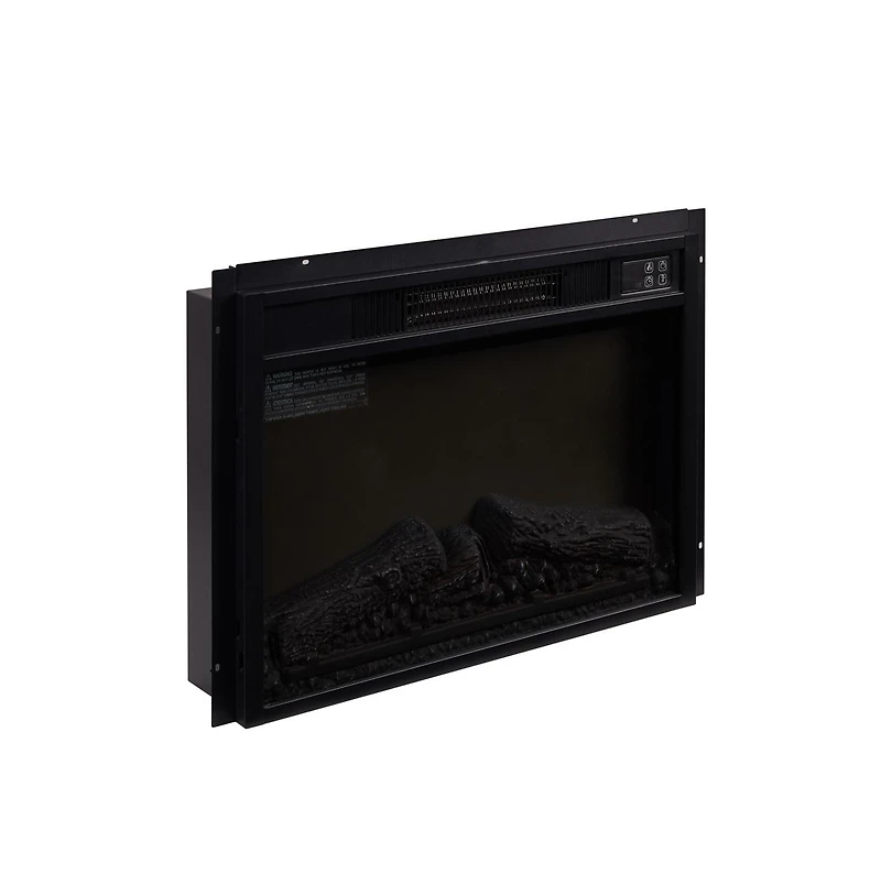 sumyeg 23" Electric Fireplace Insert Ultra-Thin Heater with Realistic Log & Flame Remote Control Included