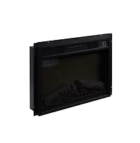 sumyeg 23" Electric Fireplace Insert Ultra-Thin Heater with Realistic Log & Flame Remote Control Included