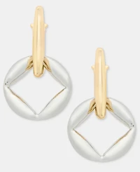 Karl Lagerfeld Paris Puffy Geometric Charm Hoop Earrings