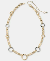 Karl Lagerfeld Paris Puffy Geometric Link Collar Necklace, 16" + 3" extender