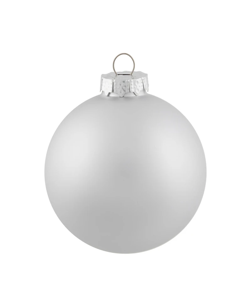 Northlight 6-Piece Shiny and Matte Silver Glass Ball Christmas Ornament Set 3.25" 80mm