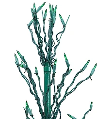 Northlight 4' Green Lighted Christmas Cascade Twig Tree Outdoor Decoration - Green Lights
