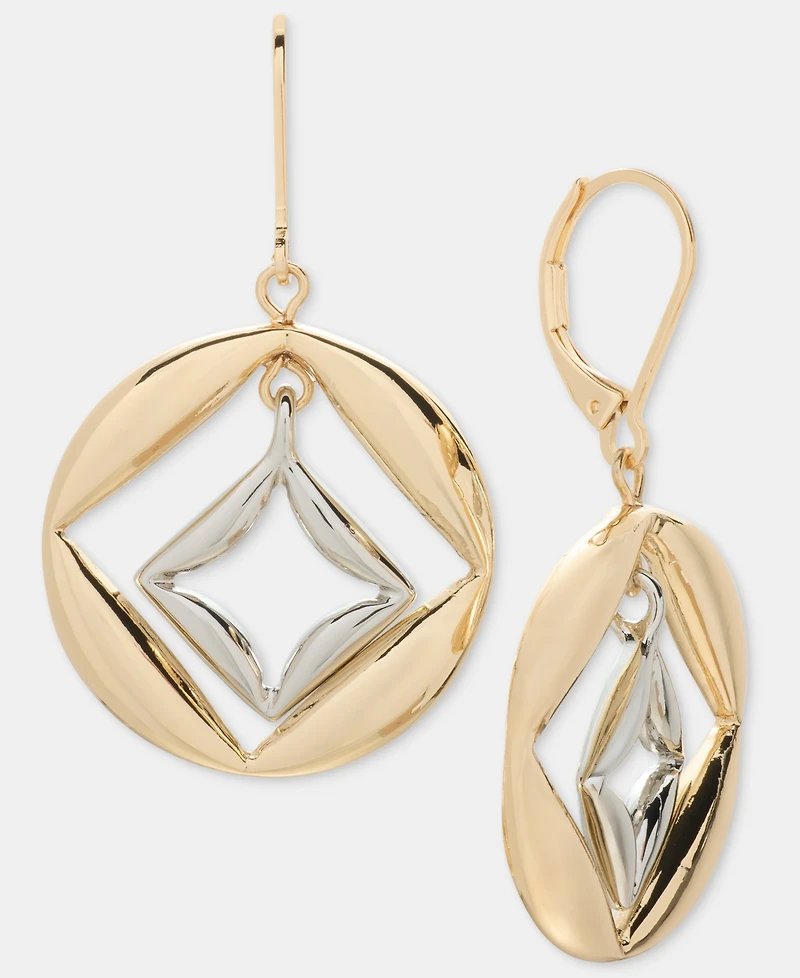 Karl Lagerfeld Paris Puffy Geometric Orbital Drop Earrings