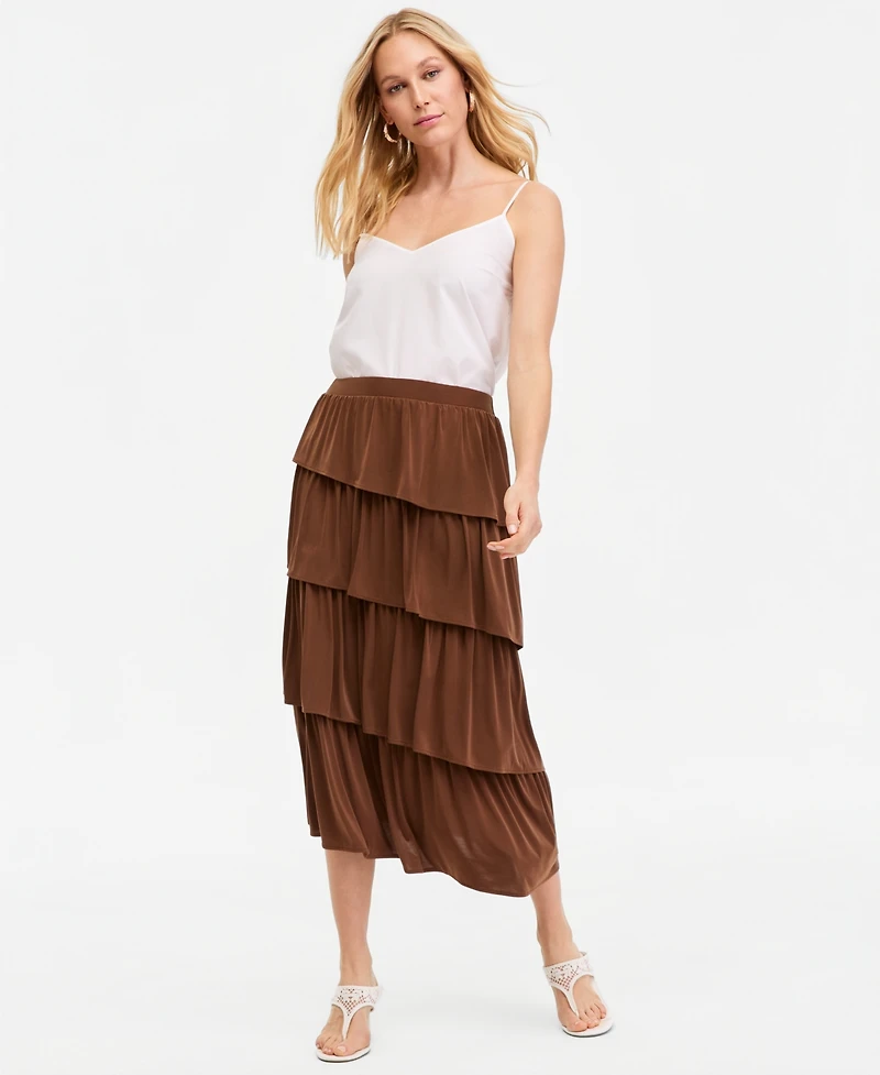 I.n.c. International Concepts Women's Tiered Midi Skirt, Macy's Exclusive