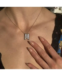 Suzy Levian New york Sterling Sapphire 3-d Letter "M" Initial Pendant