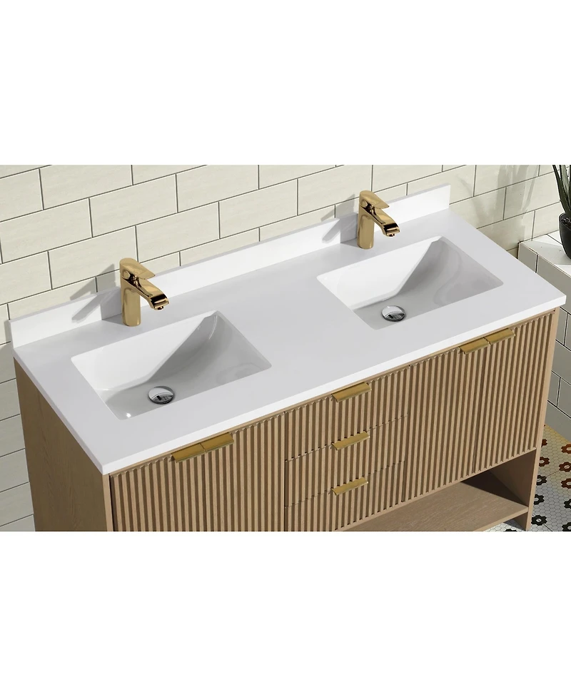 Ari Bath, San Diego 55" Freestanding Vanity, Oak Finish