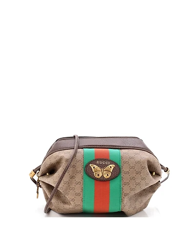 Pre-Owned Gucci Web Butterfly Candy Crossbody Bag Mini Gg Coated Canvas