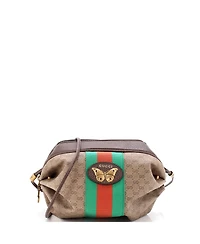 Pre-Owned Gucci Web Butterfly Candy Crossbody Bag Mini Gg Coated Canvas