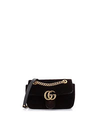 Pre-Owned Gucci Mini Gg Marmont Flap Bag Matelasse Velvet
