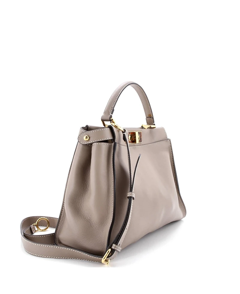 Pre-Owned Fendi Regular Peekaboo Bag Leather with Plexiglass Detail