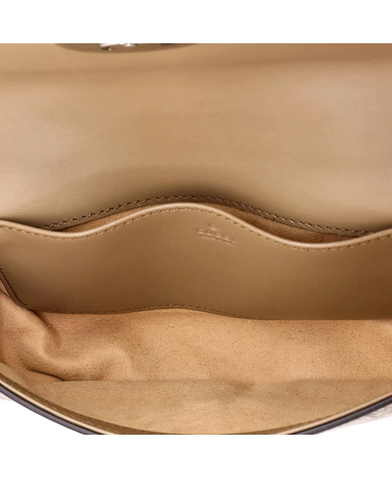 Pre-Owned Gucci Small Petite Gg Flap Shoulder Bag Gg Coated Canvas