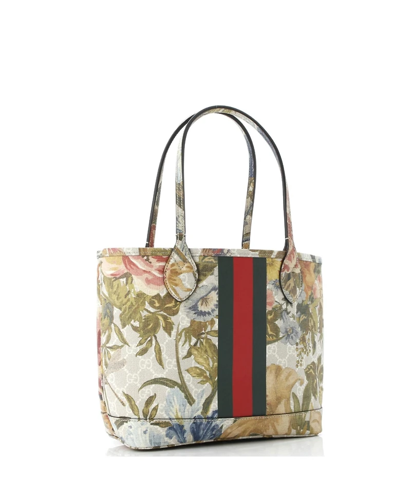 Pre-Owned Gucci Medium Ophidia Tote Water Flora Gg Coated Canvas
