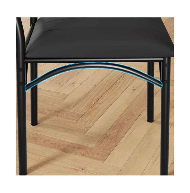 gaomon Set of 4 Modern Upholstered Dining Chairs, Ergonomic High Back, Steel Legs, Comfortable Seat, 140kg Capacity, for Kitchen