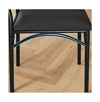 gaomon Set of 4 Modern Upholstered Dining Chairs, Ergonomic High Back, Steel Legs, Comfortable Seat, 140kg Capacity, for Kitchen