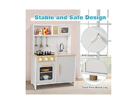 Hongge Kids Kitchen Playset with Lights, Sounds, Microwave, Stoves, Sink, Oven