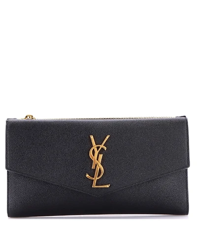 Pre-Owned Saint Laurent Long Uptown Flap Wallet Leather