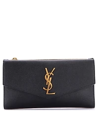 Pre-Owned Saint Laurent Long Uptown Flap Wallet Leather
