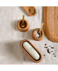 The Collective Home, Belfort Oak Mortar and Marble Pestle