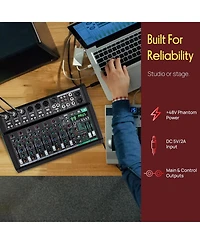 Pyle 10-Ch. Bluetooth Studio Mixer with Dsp Effects PMX510