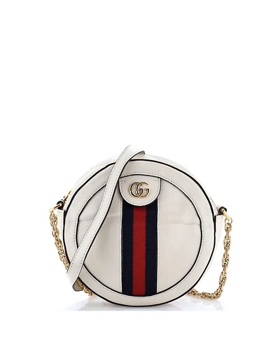 Pre-Owned Gucci Mini Ophidia Round Shoulder Bag Leather