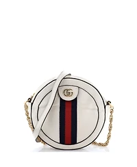 Pre-Owned Gucci Mini Ophidia Round Shoulder Bag Leather