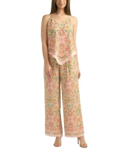 Bcx Womens Printed Sleeveless Top Wide Leg Pant Set