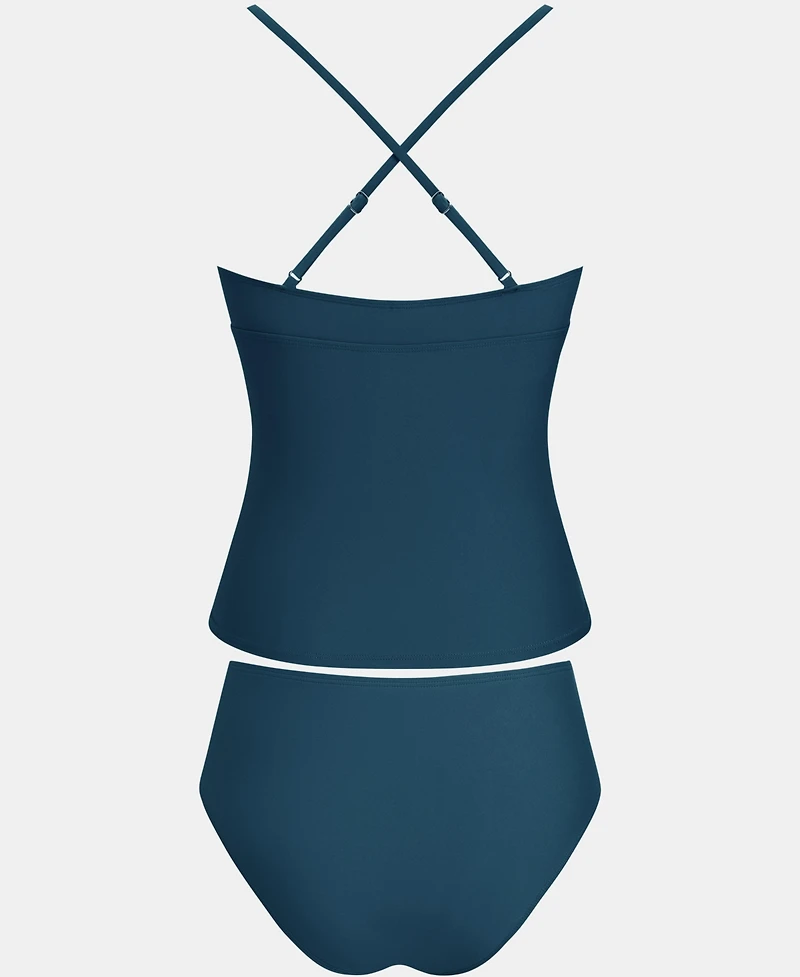 Cupshe Women's V-Neck Adjustable Straps Tankini Set