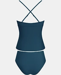 Cupshe Women's V-Neck Adjustable Straps Tankini Set