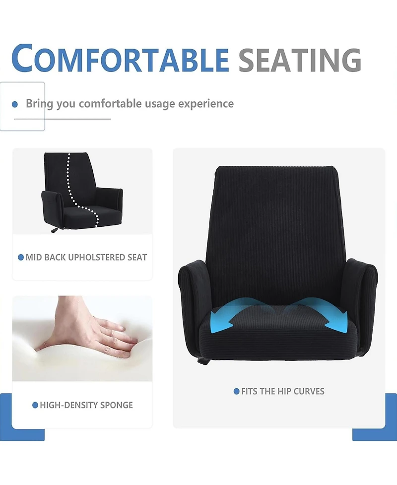 Rainsken Striped Velvet Office Chair