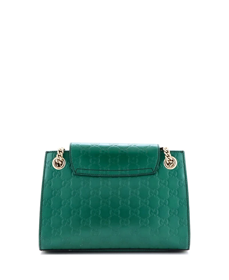 Pre-Owned Gucci Small Emily Chain Flap Shoulder Bag Guccissima Leather