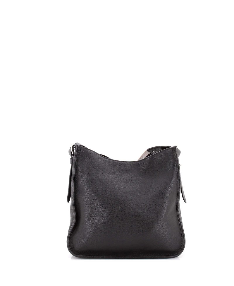 Pre-Owned Prada Medium Logo Strap Hobo Leather