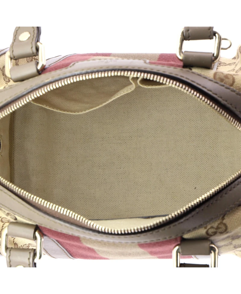 Pre-Owned Gucci Small Vintage Web Boston Bag Gg Canvas