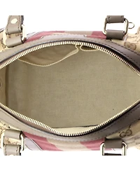 Pre-Owned Gucci Small Vintage Web Boston Bag Gg Canvas