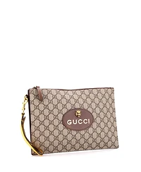 Pre-Owned Gucci Neo Vintage Wristlet Pouch Gg Coated Canvas
