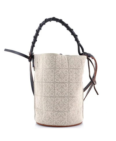 Pre-Owned Loewe Medium Gate Bucket Bag Anagram Jacquard Canvas