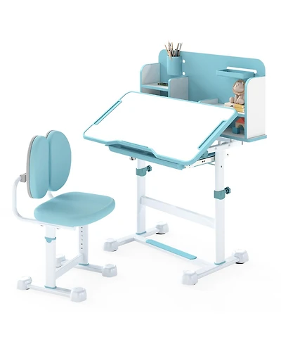 Sugift Kid's Study Desk and with Tilt Desktop and Pen Holder