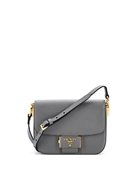 Pre-Owned Prada Small Embleme Flap Bag Saffiano Leather
