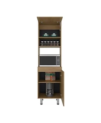 Depot E-Shop Fingal Kitchen Pantry with Microwave Space, Four Shelves and Closed Storage