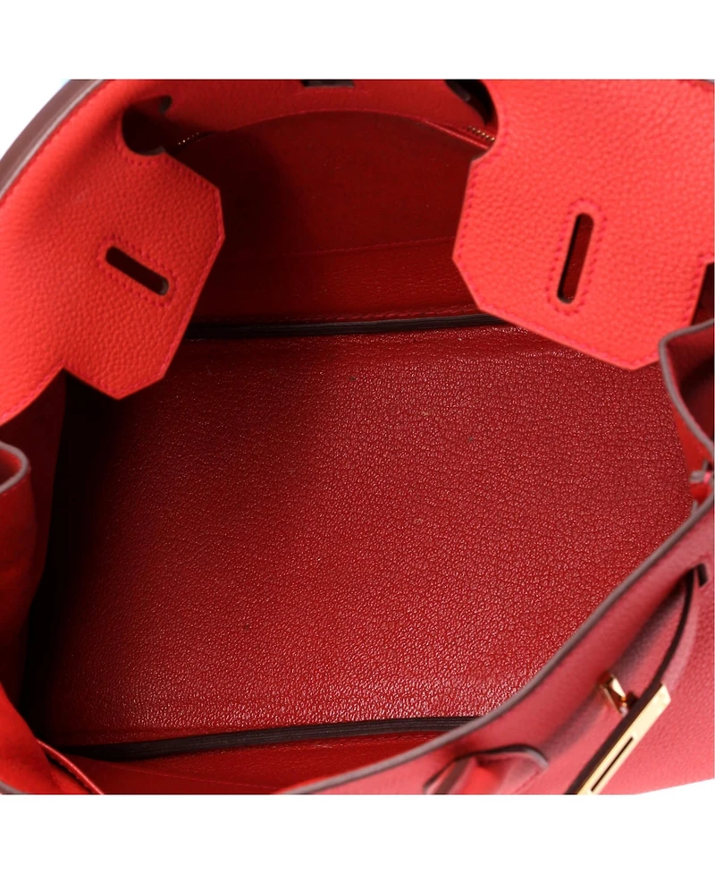 Pre-Owned HERMES Birkin 30 Handbag Red Togo with Gold Hardware