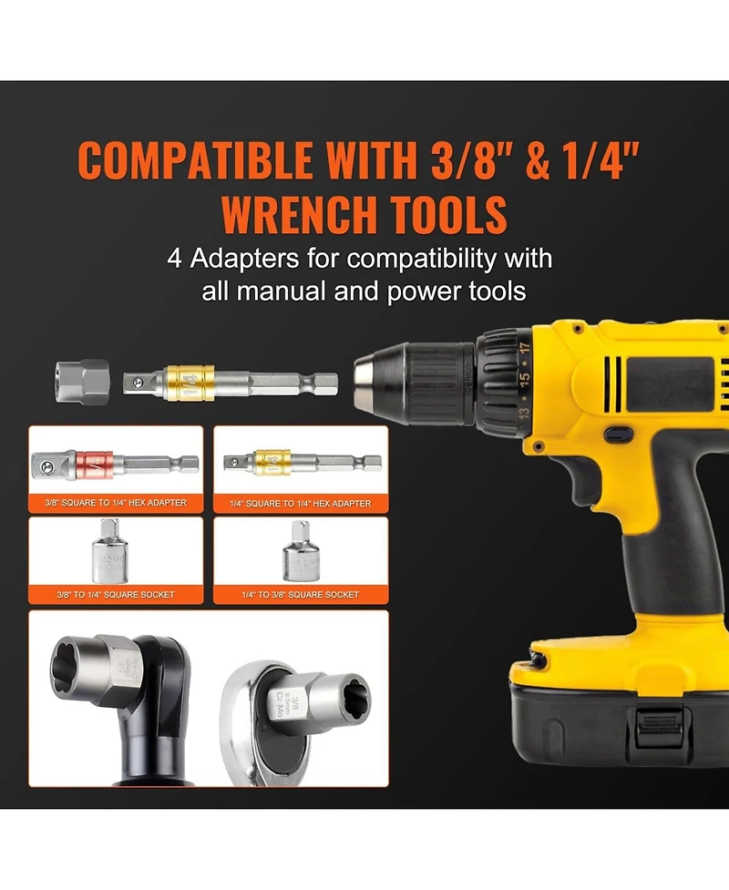 Xdovet Bolt Extractor Set, 29-Piece Bolt And Nut Remover Set, 6mm To 10mm, , Cr-mo Steel Extraction Socket Set With Storage Case