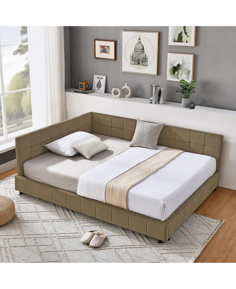 flynama Full Size Velvet Tufted Daybed Backrest