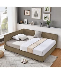 flynama Full Size Velvet Tufted Daybed Backrest