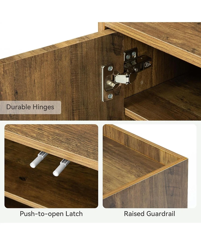Tribesigns Shoe Cabinet with Doors and Wood Legs, 5-Tier Shoe Storage Cabinet with 4 Adjustable Shelves