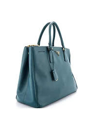 Pre-Owned Prada Large Double Zip Lux Tote Saffiano Leather